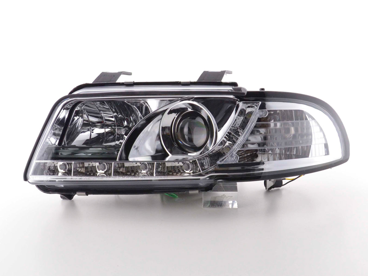 Scheinwerfer Set Daylight LED Tagfahrlicht Audi A4 B5 8D 94-99 chrom Scheinwerfer Set Daylight LED Tagfahrlicht Audi A4 B5 8D 94-99 chrom